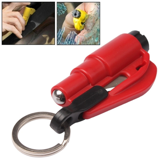 3 in 1 Car Emergency Hammer / Key Chain / Knife Broken Glass Portable Tool(Red)