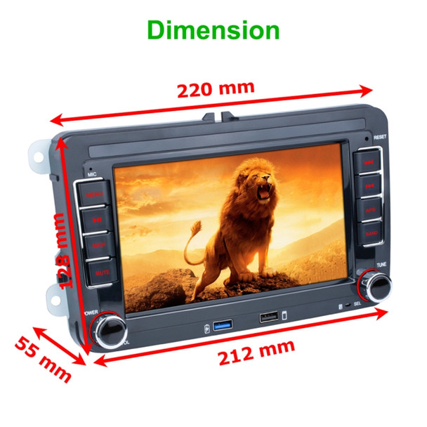 Car HD 7 inch Android 8.1 Radio Receiver MP5 Player for Volkswagen, Support FM & Bluetooth & TF Card & GPS & WiFi