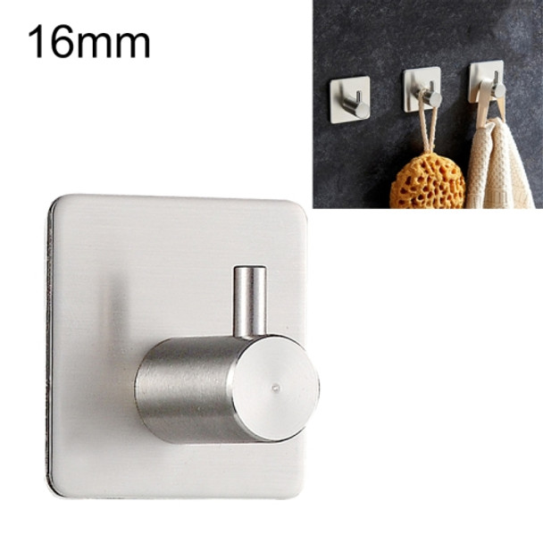 Stainless Steel Cylinder Hanger Bathroom Non-perforated Storage Clothes Hook, Size:16mm(Silver)
