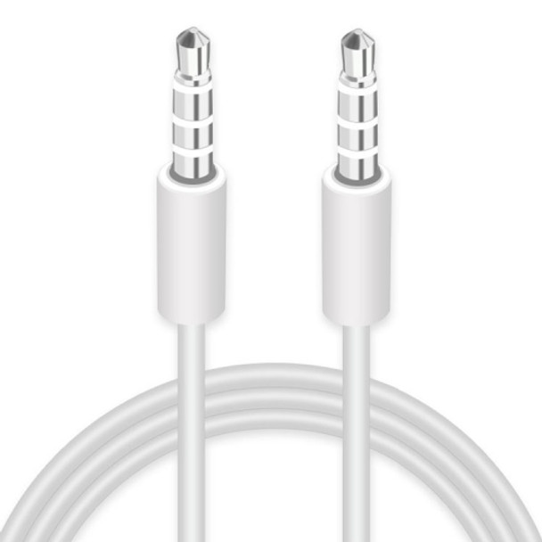 AUX Cable, 3.5mm Male Mini Plug Stereo Audio Cable for iPhone / iPad / iPod / MP3, Length: 1m(White)