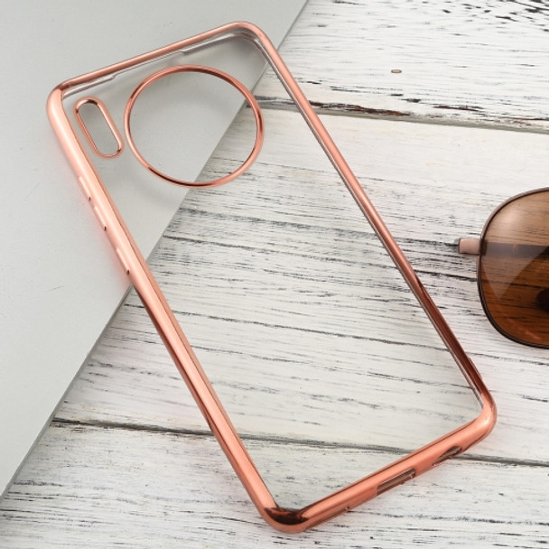 For Huawei Mate 30 Transparent TPU Anti-Drop And Waterproof Mobile Phone Protective Case(Rose Gold)