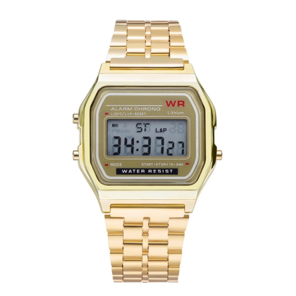 GENEVA  Men Fashion Metal Band Electronic Quartz Wrist Watch (Gold)