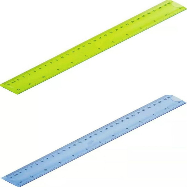 Soft Ruler Student Flexible Ruler Tape Measure Straight Ruler Office School Supplies, Length:20cm(Blue / Green Random Delivery)