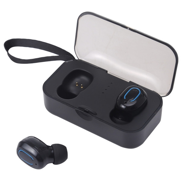 TI8S TWS Dazzling Wireless Stereo Bluetooth 5.0 Earphones with Charging Case (Black)
