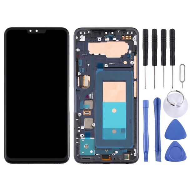 LCD Screen and Digitizer Full Assembly with Frame for LG V40 ThinQ (Black)