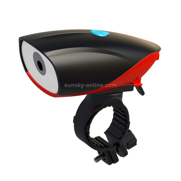 USB Charging Bike LED Riding Light, Charging 6 Hours with Horn (Red)