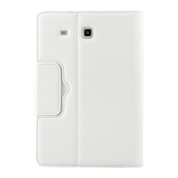 For Galaxy Tab E 9.6 / T560 2 in 1 Detachable Bluetooth Keyboard Litchi Texture Leather Case with Holder(White)