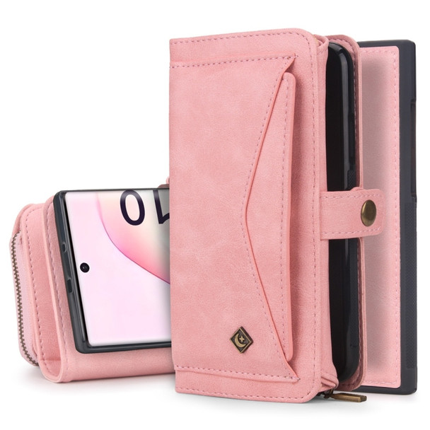 For Galaxy Note 10 POLA Multi-function TPU + PC Magnetic Horizontal Flip Leather Case with Holder & Card Slots & Wallet & Photo Frame(Pink)