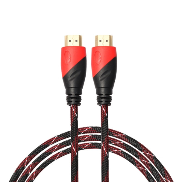 1.8m HDMI 1.4 Version 1080P Nylon Woven Line Red Black Head HDMI Male to HDMI Male Audio Video Connector Adapter Cable