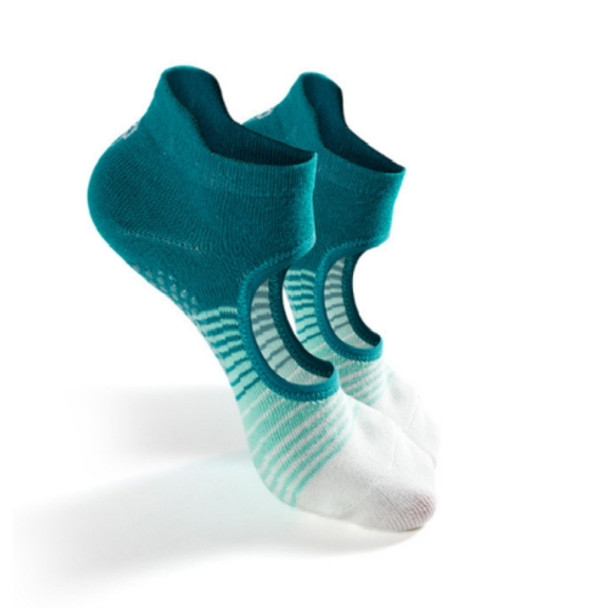Stripe Non-slip Yoga Socks Cotton Thickened Professional Yoga Socks(Cyan)