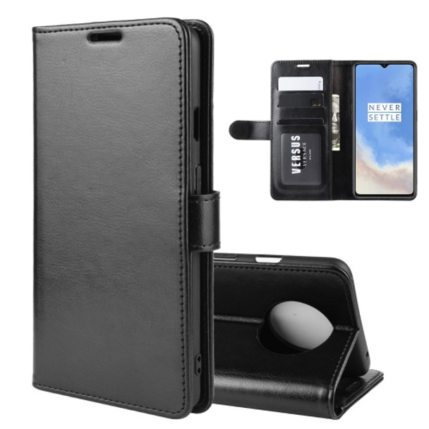 For OnePlus 7T R64 Texture Single Fold Horizontal Flip Leather Case with Holder & Card Slots & Wallet(Black)