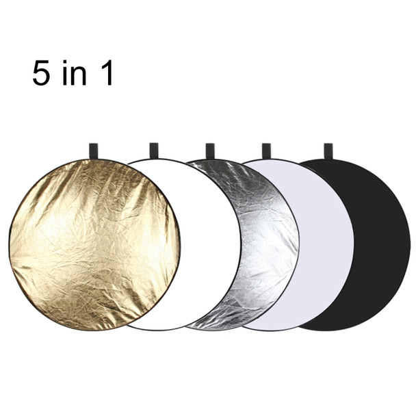 PULUZ 110cm 5 in 1 (Silver / Translucent / Gold / White / Black) Folding Photo Studio Reflector Board