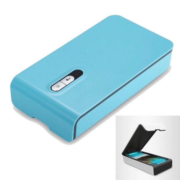 Multi-functional USB Charged UV Light Disinfection Sterilization Cleaning Box for Phone / Glasses / Jewelry(Baby Blue)