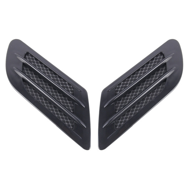 2 PCS Euro Style Plastic Decorative Air Flow Intake Turbo Bonnet Hood Side Vent Grille Cover With Self-adhesive Sticker