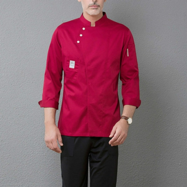 Men and Women Hotel Canteen Cake Baker Kitchen Long Sleeve Work Clothes, Size:L(Red)