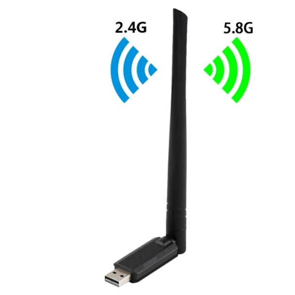 EDUP EP-AC1666 Dual Band 11AC 650Mbps High Speed Wireless USB Adapter WiFi Receiver, Driver Free