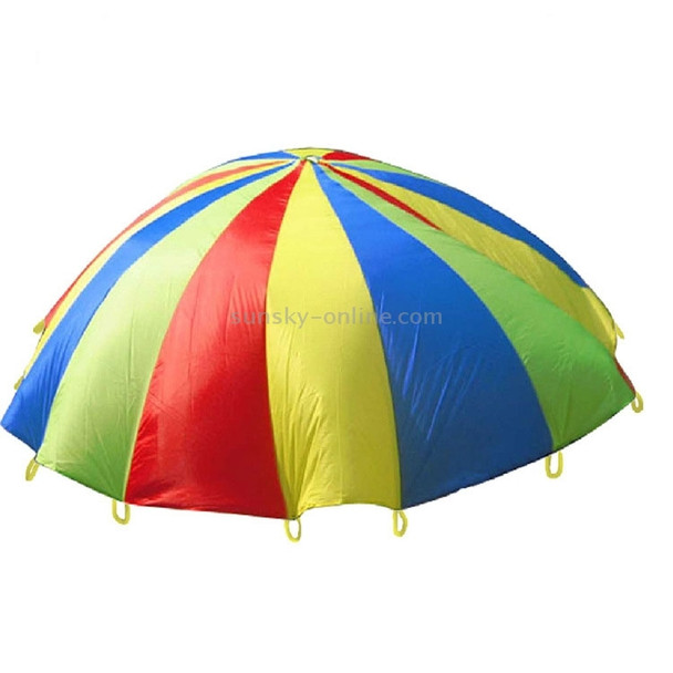 2m Children Outdoor Game Exercise Sport Toys Rainbow Umbrella Parachute Play Fun Toy with 8 Handle Straps for Families / Kindergartens / Amusement Parks