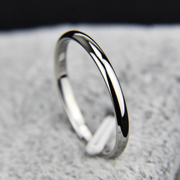 Female Stainless Steel Titanium Steel Ring, Ring Size:6(Silver)