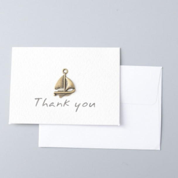 5 PCS Reminiscence Mini Card Wedding Invitation Birthday Greeting Cards(Sailboat)