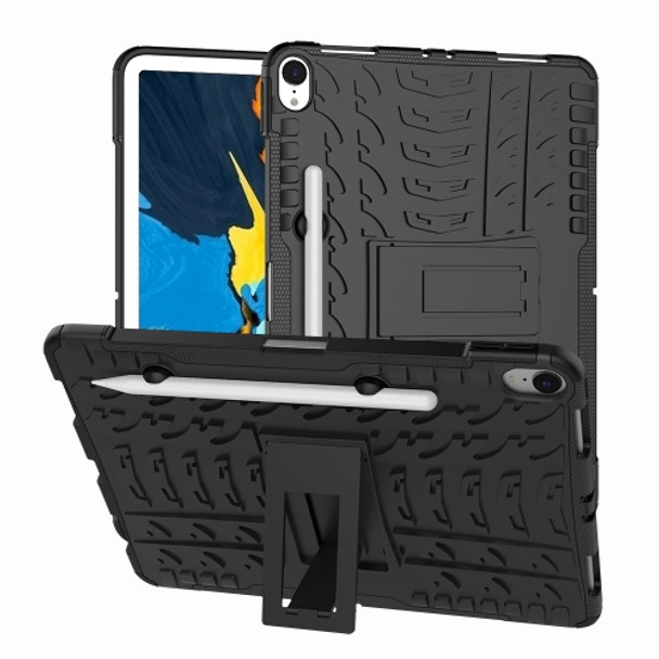 Tire Texture TPU+PC Shockproof Case for iPad Pro 11 inch (2018), with Holder & Pen Slot (Black)