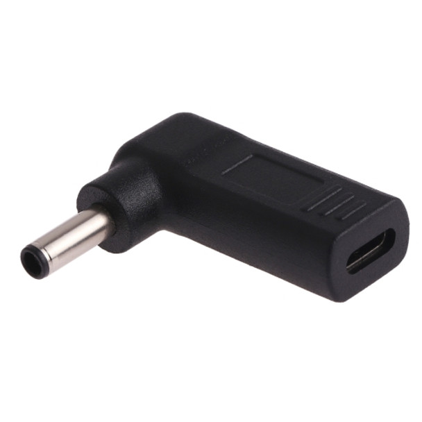 USB-C / Type-C Female to 4.5 x 3.0mm Male Plug Elbow Adapter Connector (Black)