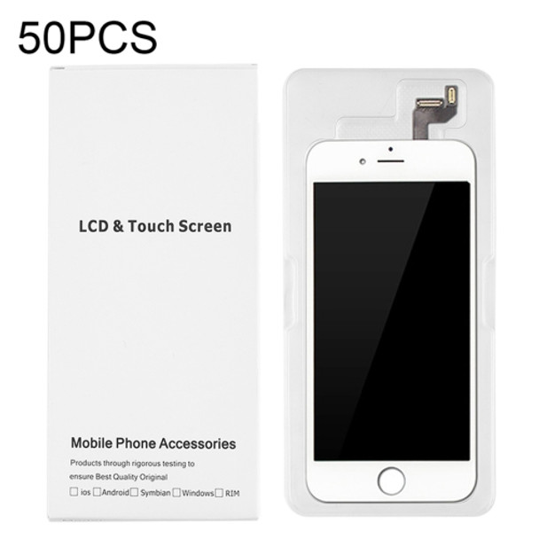 50 PCS Cardboard Packaging White Box for iPhone 6s & 6 LCD Screen and Digitizer Full Assembly