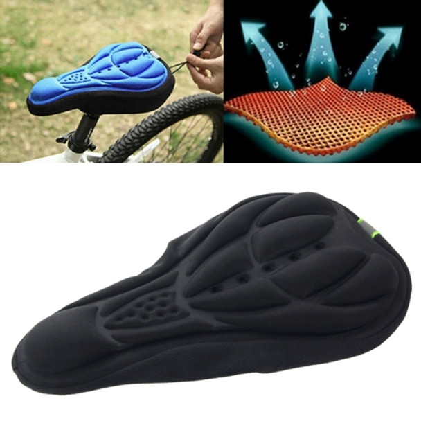 3D Silicone Lycra Nylon & Gel Pad Bicycle Seat Saddle Cover, Soft Cushion Fits for Kinds of Bikes(Black)