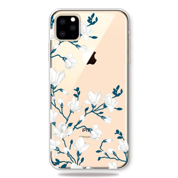 Pattern Printing Soft TPU Cell Phone Cover Case for iPhone 11(Magnolia)