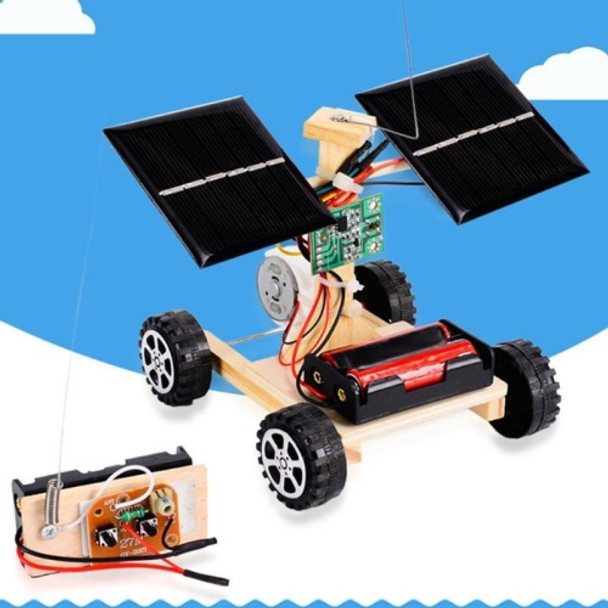 DIY Mini Wooden Car Wireless Remote Control Vehicle Model Kids Toys