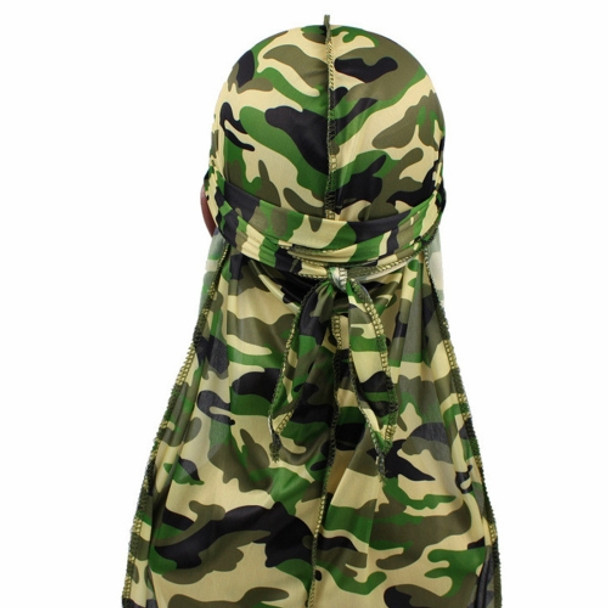 w-5 Camouflage Printing Long-tailed Pirate Hat Turban Cap