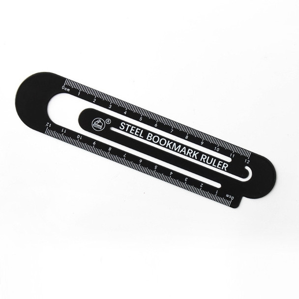 3 PCS Metal Steel Ruler Bookmark Drawing Supplies(12CM Black)