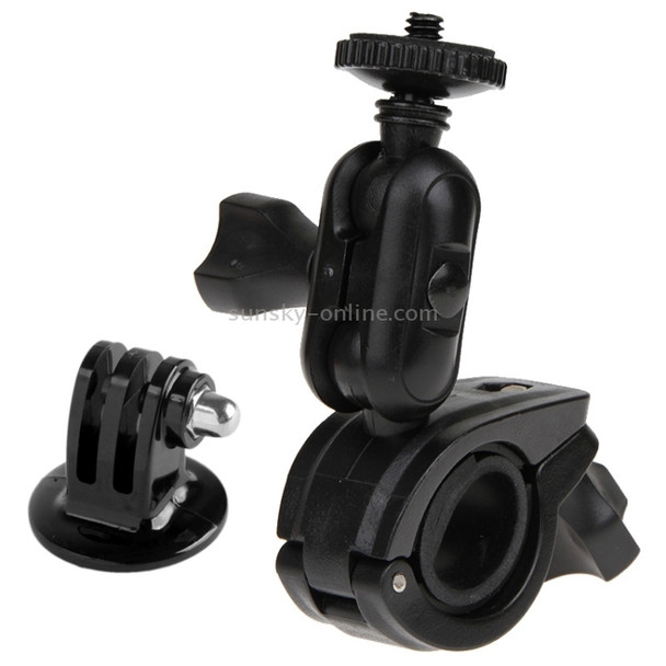 360 Degrees Rotation Bicycle Motorcycle Holder Handlebar Mount with Screw & Tripod Adapter for GoPro  NEW HERO /HERO6   /5 /5 Session /4 Session /4 /3+ /3 /2 /1, Xiaoyi and Other Action Cameras