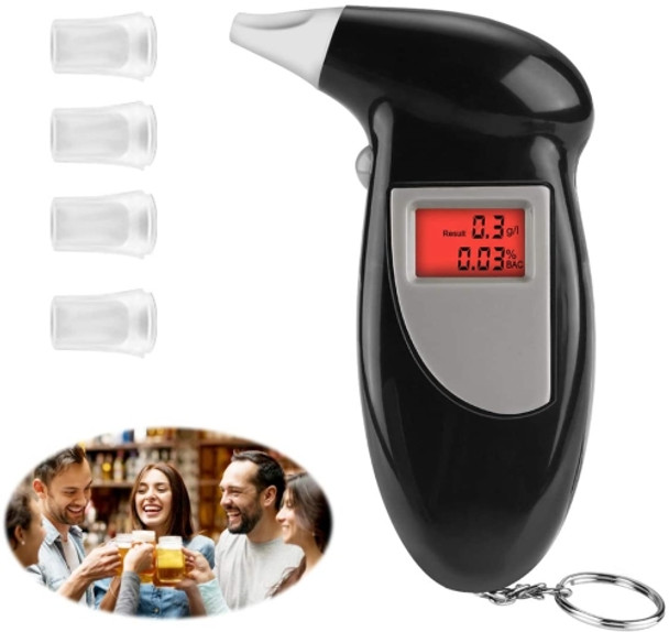 LCD Digital Alcohol Tester Breathalyzer(Black)