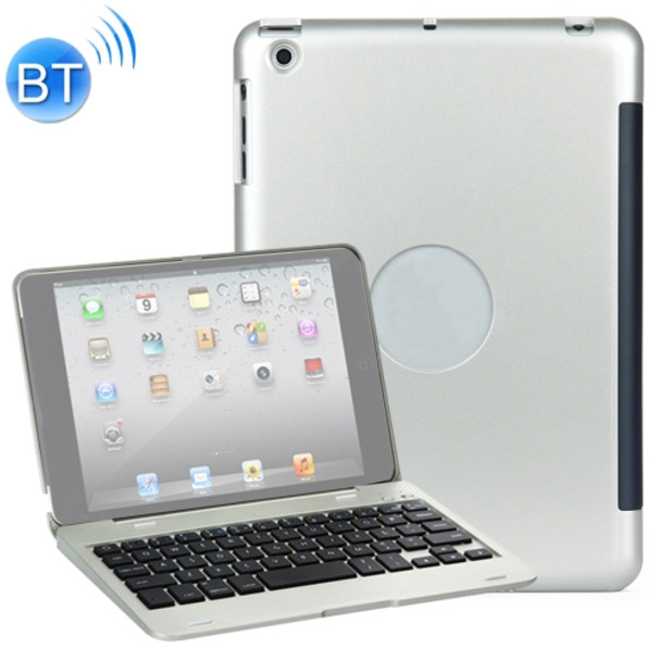 F1 For iPad mini 3 / 2 / 1 Laptop Version Plastic Bluetooth Keyboard Protective Cover (Silver)