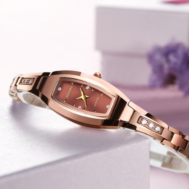 JIN SHI DUN 6530 Women Fashion Dual Calendar Luminous Quartz Watch(Rose Gold)