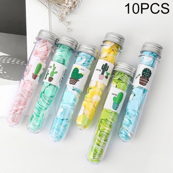 10 PCS Disposable Portable Travel Tube Shape Boxed Confetti Soap Mini Soap Plate(Succulent Series)