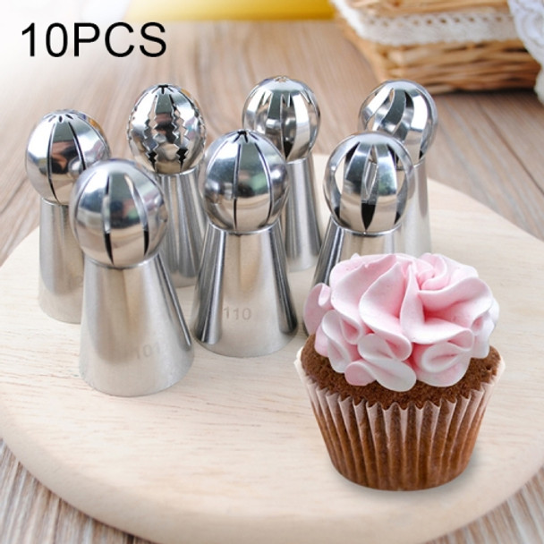 10 in 1 Baking Tool Torch Shaped Stainless Steel Pastry Decorating Piping Nozzles