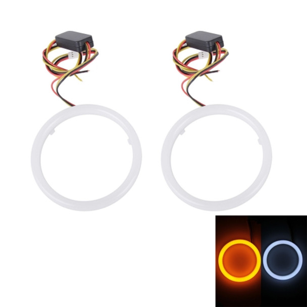 2 PCS 2.5inch 3W White Light + Yellow Light Car Angel Eyes Light, DC 12V Cable Length: 50cm