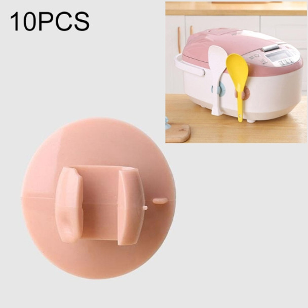 10 PCS J202 Kitchen Suction Cup Plastic Rice Cooker Rice Spoon Rack, Random Color Delivery