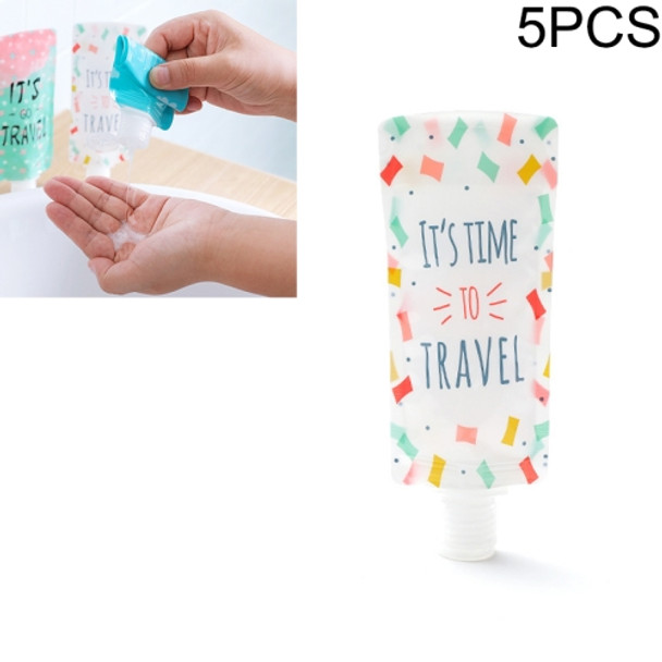 5 PCS Travel Folding Lotion BagLiquid Storage Bag( White Broken Point )