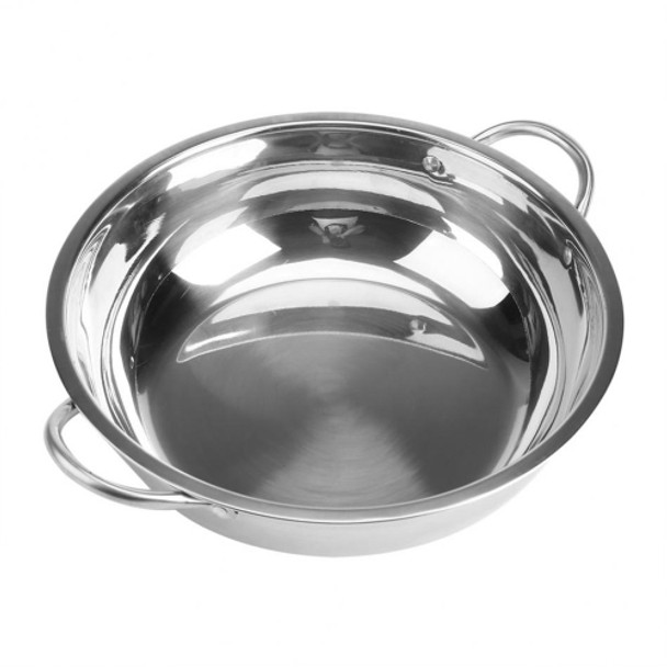 5 PCS Stainless Steel Hot Pot Thick Non-magnetic Clear Soup Pot Double-eared Hot Pot, Size:30cm