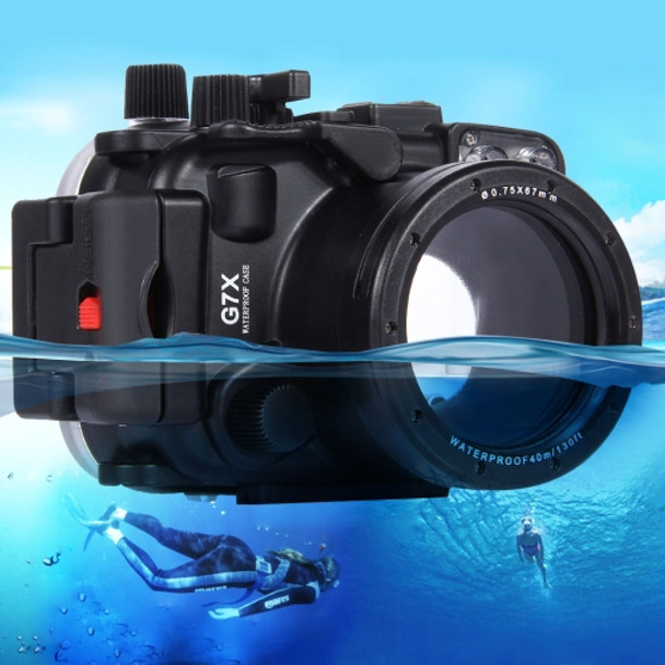 PULUZ 40m Underwater Depth Diving Case Waterproof Camera Housing for Canon G7 X(Black)