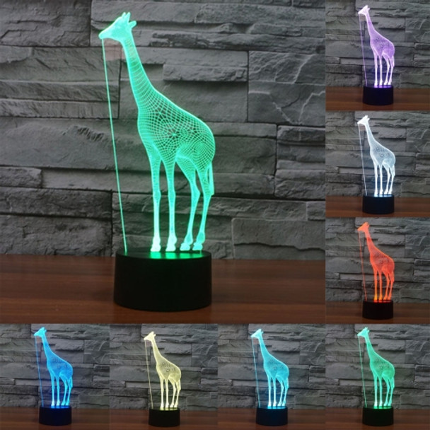 Giraffe Style 3D Touch Switch Control LED Light, 7 Color Discoloration Creative Visual Stereo Lamp Desk Lamp Night Light