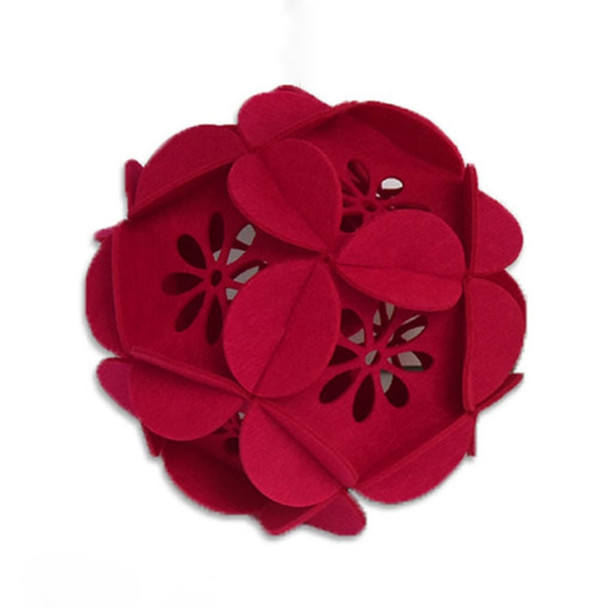 Classroom Decoration Non-woven Flower Ball Three-dimensional Wicker Pendant, Size: 12cm (Red)