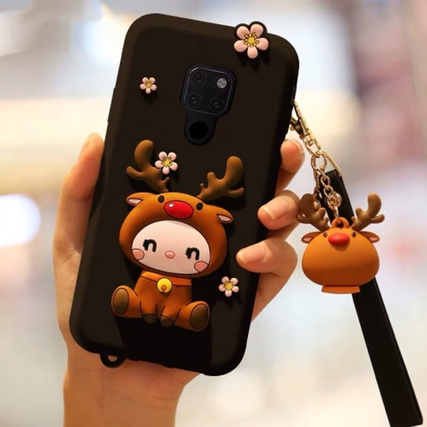 Lovely Reindeer Full Package Anti Falling Silicone Sleeve for Huawei Mate 20(Black)