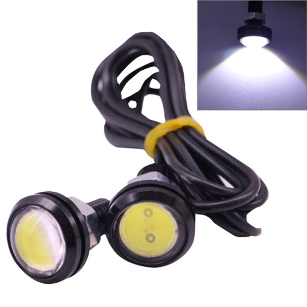 2 PCS 2x 3W 120LM Waterproof Eagle Eye light  White LED Light for Vehicles, Cable Length: 60cm(Black)