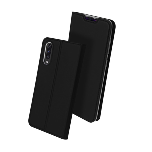 DUX DUCIS Skin Pro Series Horizontal Flip PU + TPU Leather Case for Galaxy A50, with Holder & Card Slots (Black)