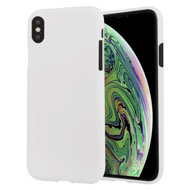 GOOSPERY SOFT FEELING Liquid TPU Drop-proof Soft Protective Case for iPhone XS Max(White)