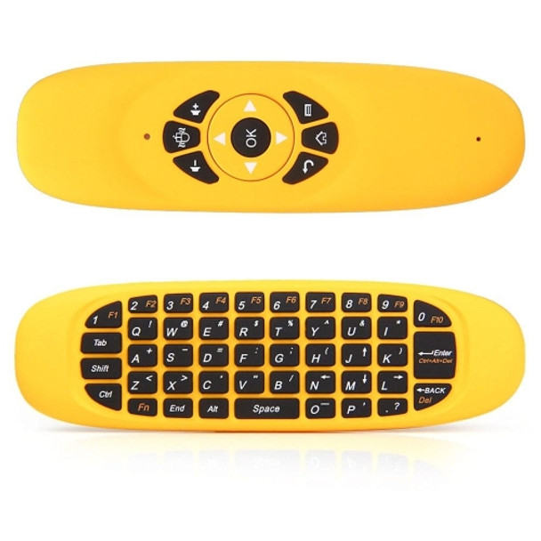 C120 2.4G Mini Keyboard Wireless Remote Mouse with 3-Gyro & 3-Gravity Sensor for PC / HTPC / IPTV / Smart TV and Android TV Box etc(Yellow)