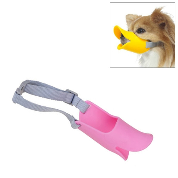 Cute Duck Mouth Shape Silicone Muzzle for Pet Dog, Size: L(Pink)